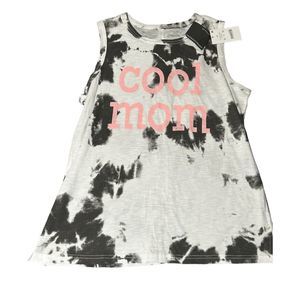 *5 for $25* Women’s “Cool Mom” Cow Print / Black & White Tie Dye Tank Top NWT-M
